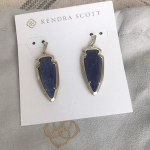 Kendra Scott blue lapis arrowhead earrings